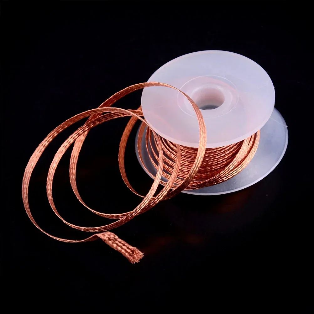 Solder Wick Braid - ลวดเชื่อมขนาด 1.0-4.0 มม. สำหรับงานเชื่อมและถอดบัดกรี ตาข่ายถักแบบเทป ทองแดง