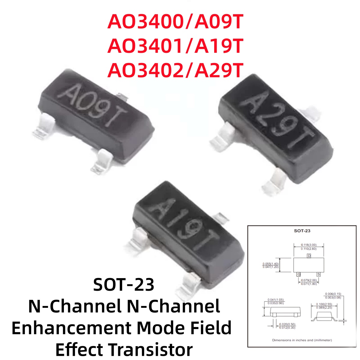 Electronics Repair Youtube - 100-500 ชิ้น AO3400/A09T AO3401/A19T AO3402/A29T N-Channel