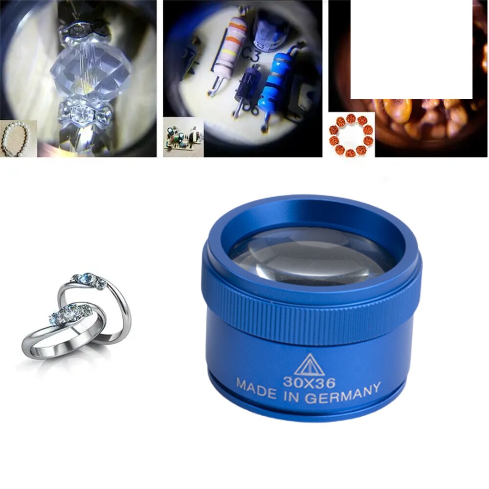 Electronics Repair Glasses - แว่นขยายออปติคอล30X36แว่นขยายกระเป๋าแบบพกพาสำหรับเครื่องประดับเหรียญแสตมป์ซ่อมนาฬิกาแว่นขยาย