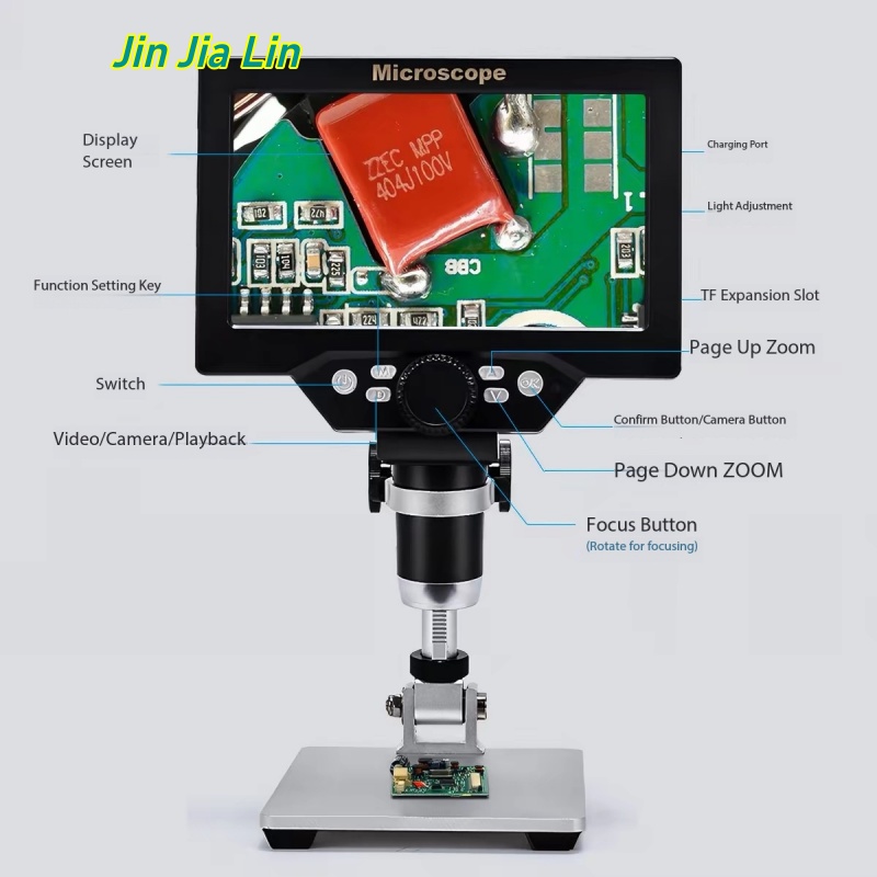 Electronics Repair Microscope - กล้องจุลทรรศน์ดิจิตอล LCD ขนาด 7 นิ้ว ขยายได้