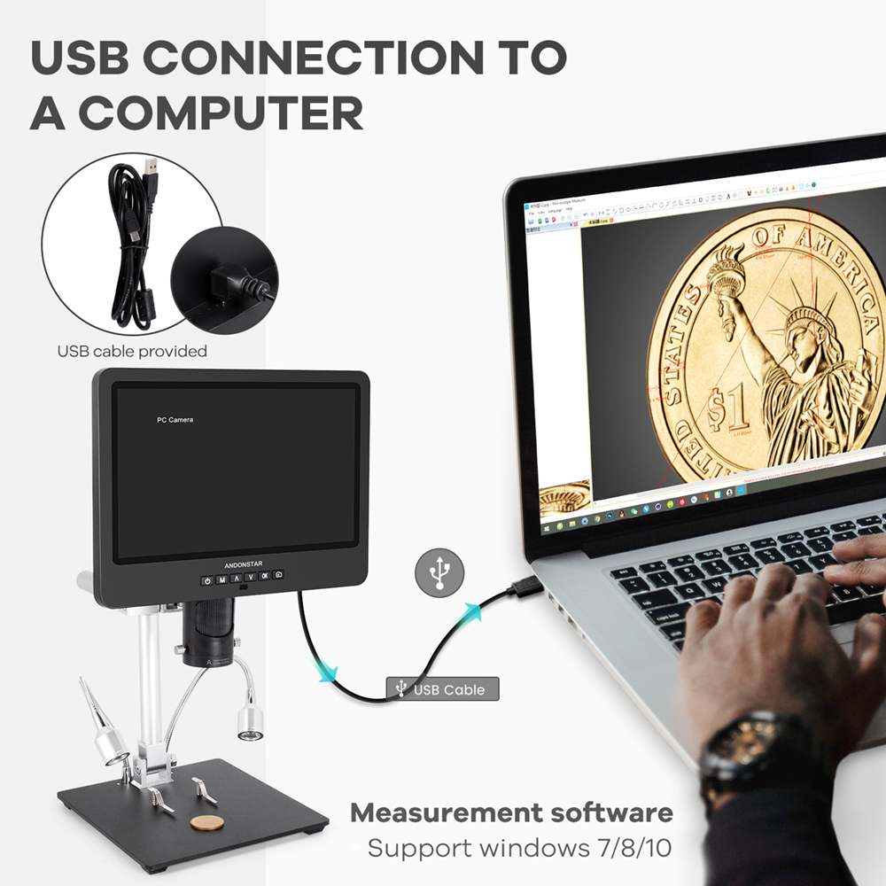 Andonstar Trinocular HDMI USB  - Electronics Repair Microscope บทวิจารณ์และราคา
