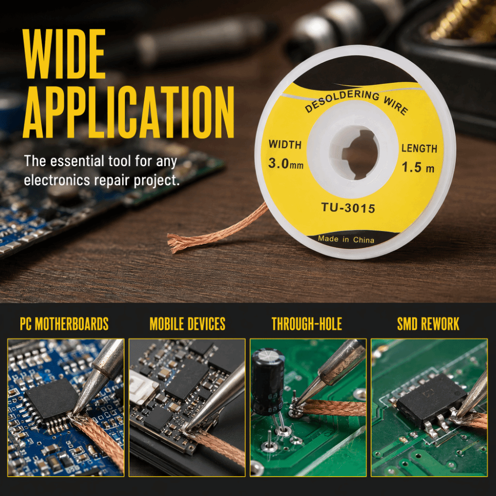 สายดูดตะกั่วสำหรับงานถอดบัดกรี - Solder Wick Braid บทวิจารณ์และราคา